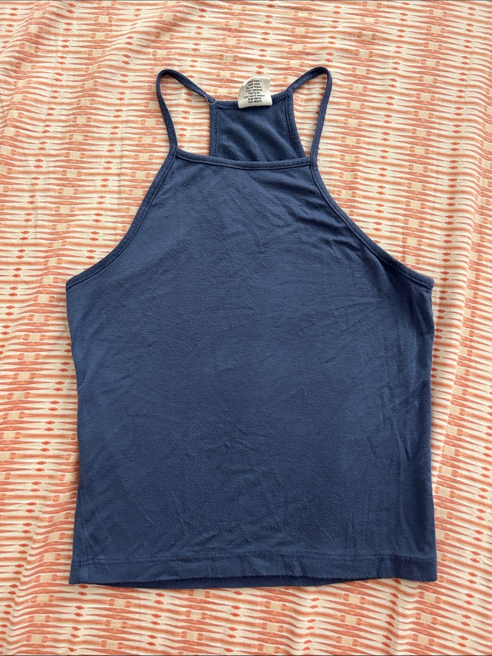 Women’s High-Neck Blue Tank Top